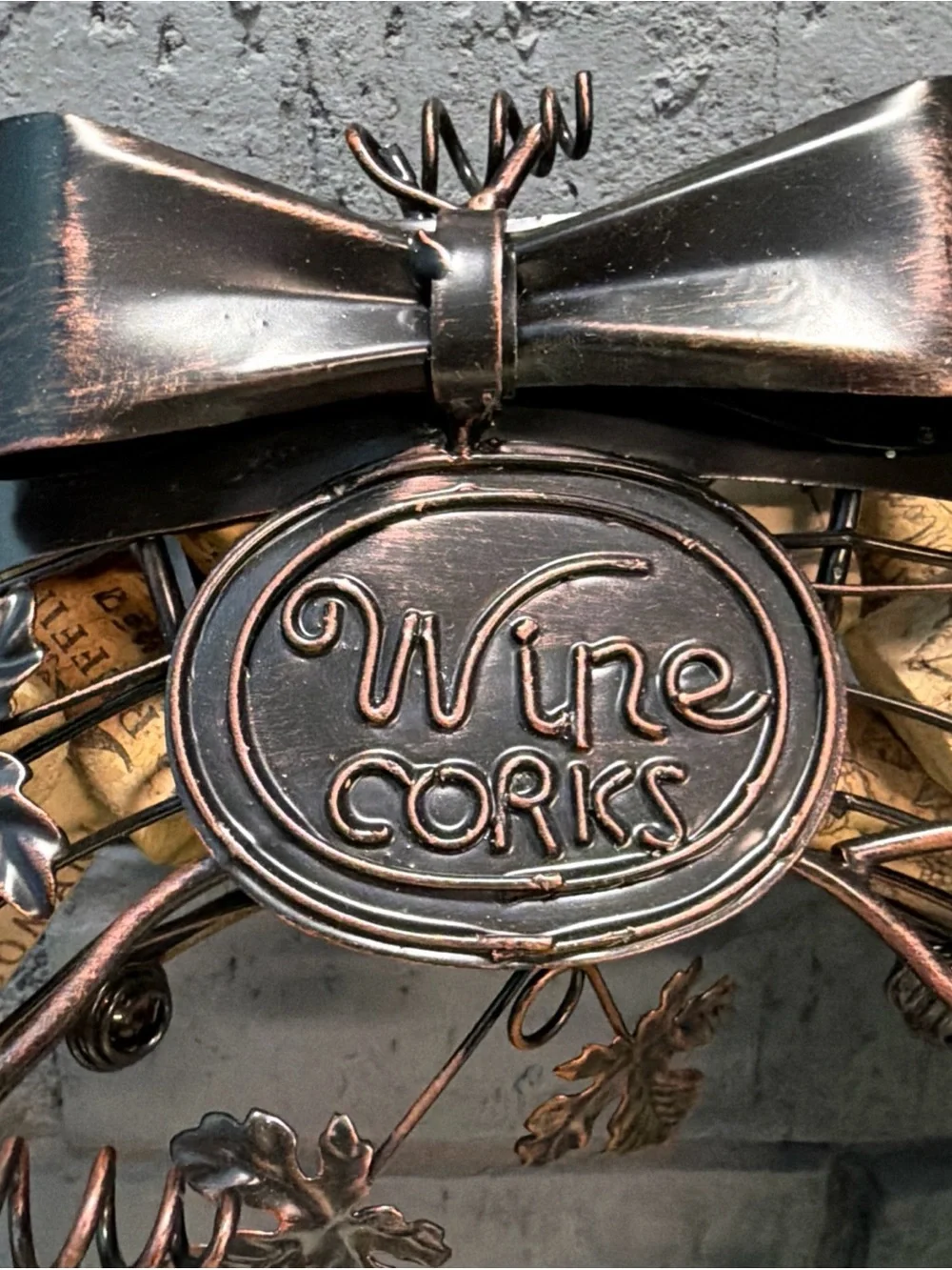 Wine Cork Decorative Wreath in Bronze